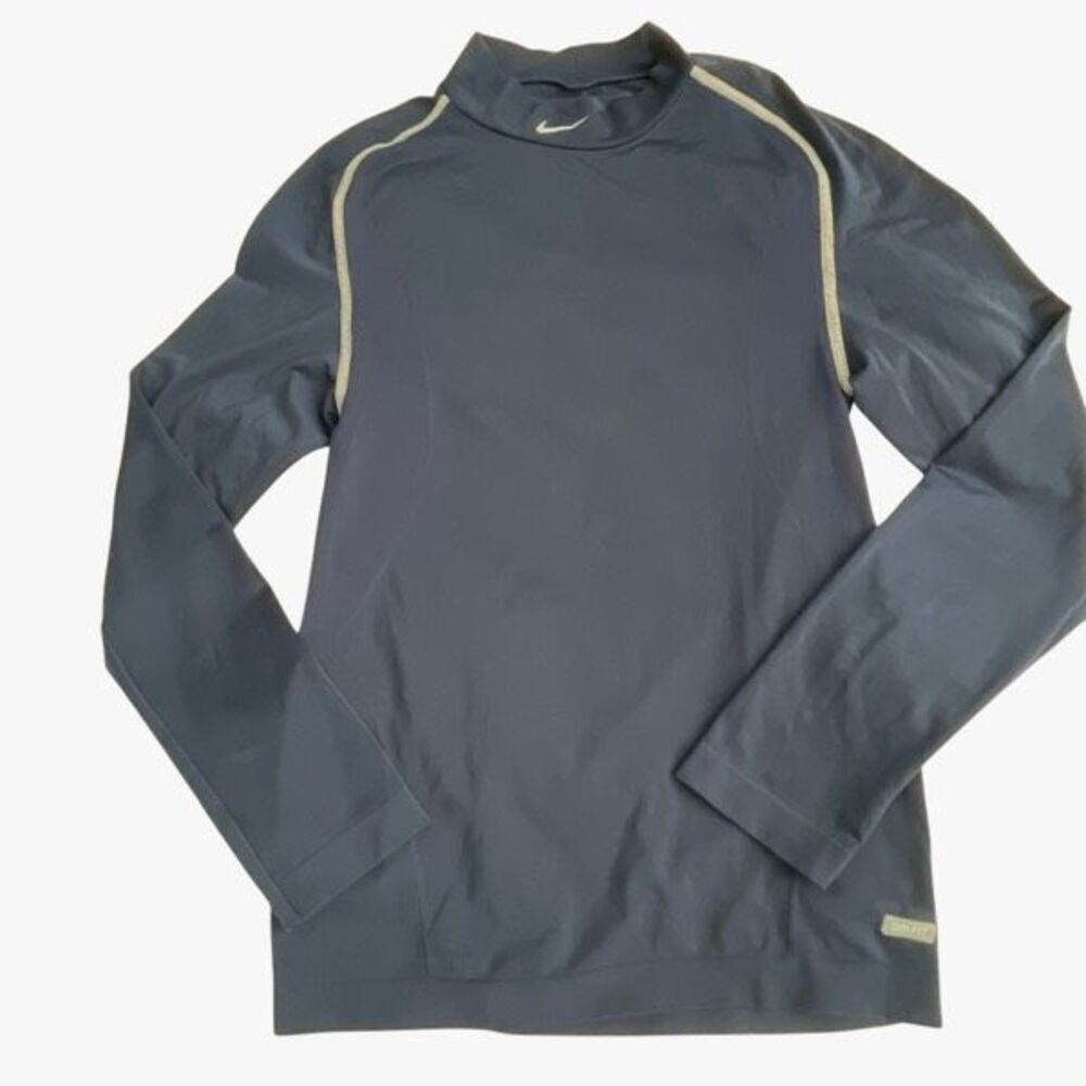 Nike Pro Team Navy Blue Long Sleeve Dri-Fit Compression Baselayer Top - Youth La
